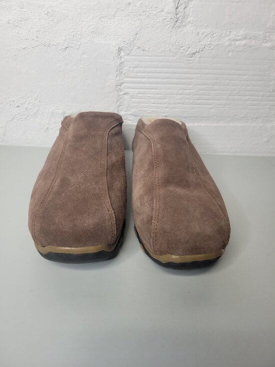 Old Friend Men\'s Size 11 Sheepskin Lined Suede Leather Hard Sole Slippers Brown main image 8